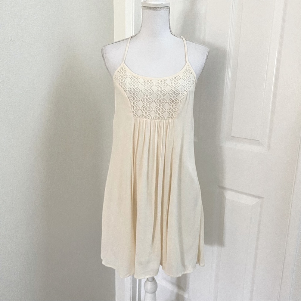 Mossimo Supply Co. Ivory Crepe Crochet Sundress M